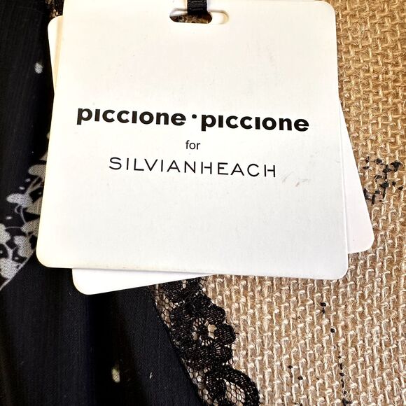 Piccione Piccione by Silvian Heach Black Floral Midi Sleeveless Dress Sz L - Picture 3 of 16